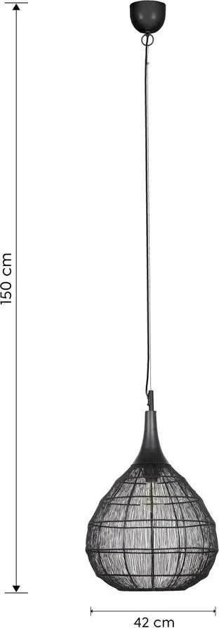 Lampa wisząca w kolorze matowej czerni z metalowym kloszem Soraya – Trio
