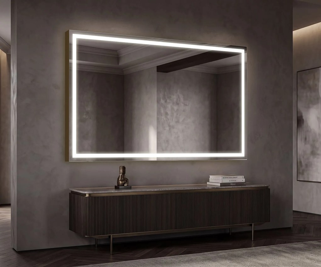 Lustro Ścienne do Salonu Podświetlane LED L49