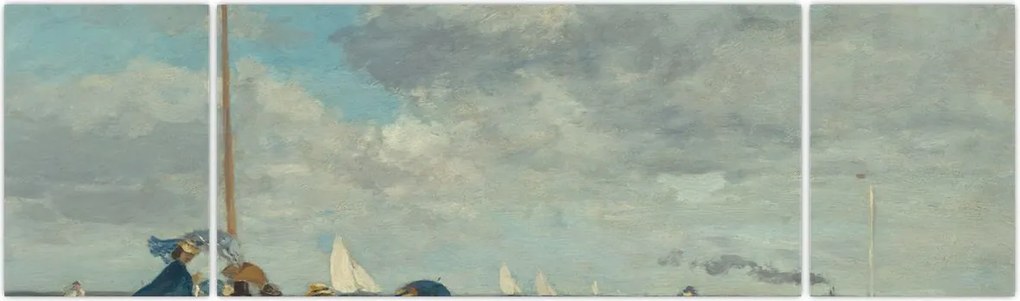 Obraz - Eugène Boudin, Beach  at Trouville, reprodukcje (170x50 cm)