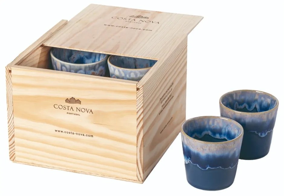 Niebieskie kamionkowe filiżanki zestaw 8 szt. na espresso 210 ml Grespresso – Costa Nova