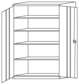 Metalowa szafa warsztatowa, 1950x1200x500 mm, 4 półki, 50 kg