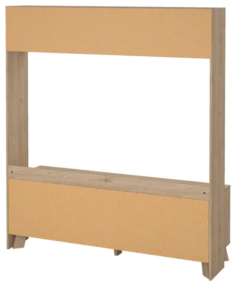 Biało-naturalny zestaw pod TV w dekorze dębu 159x181x48 cm Ikast – Tvilum