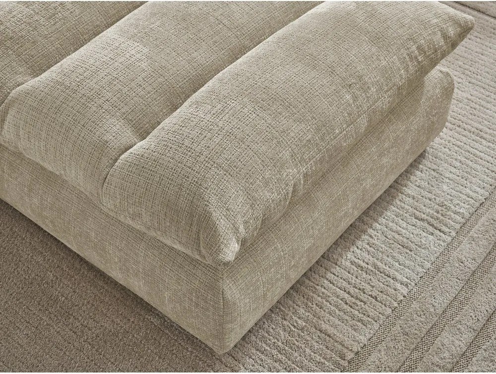 Beżowy podnóżek z tkaniny szenilowej Neil – Bobochic Paris