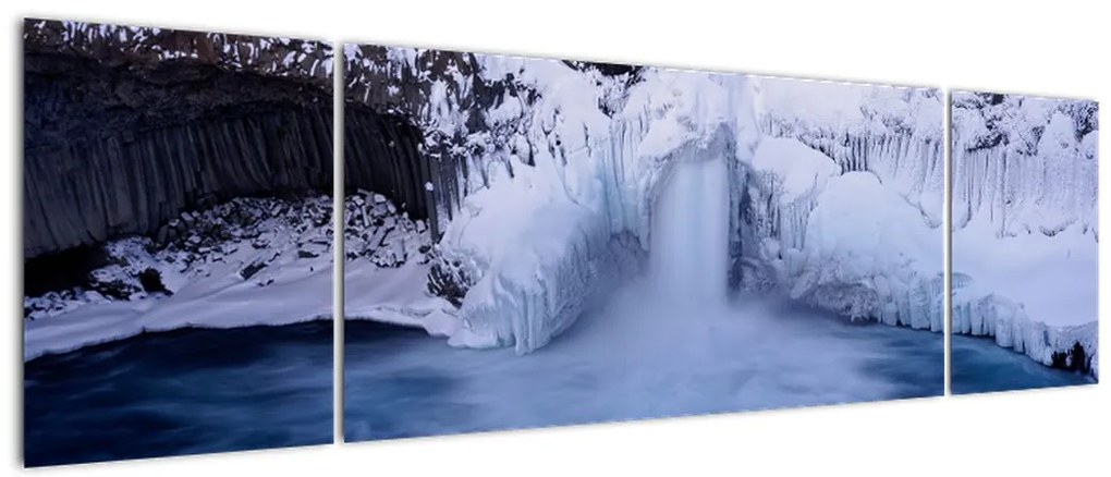 Obraz wodospadu zimą (170x50 cm)