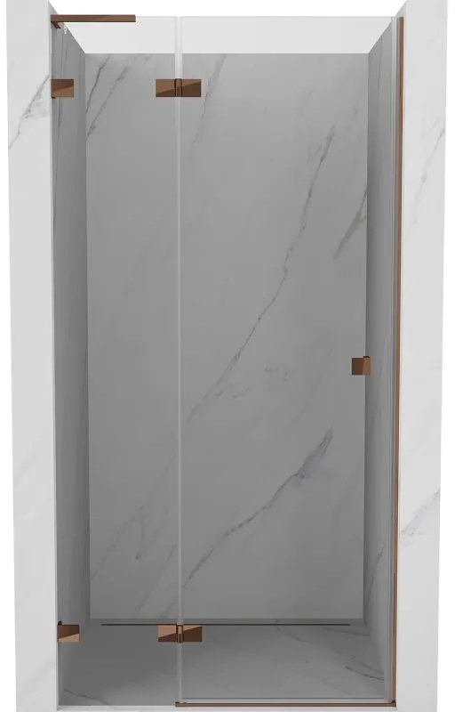 Mexen Lunar L drzwi prysznicowe uchylne lewe 80 cm, transparent, różowe złoto - 834L-080-000-60-00-L