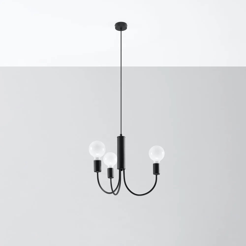 Czarna lampa wisząca ø 45 cm Karim – Sollux