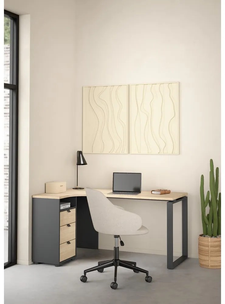 Biurko z blatem w dekorze dębu 100x150 cm Sign – Tvilum