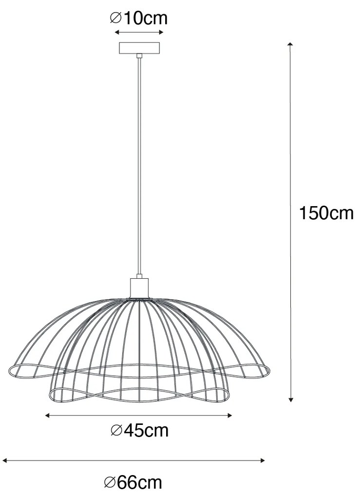 Designerska lampa wisząca brązowa 45 cm - Pua