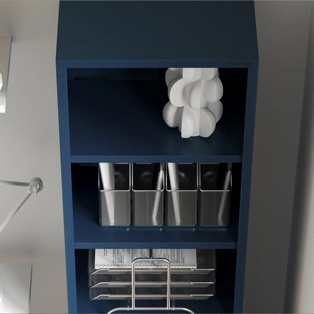 Regał na książki MARIO, 500 x 1800 x 350 mm, Modern: granatowy