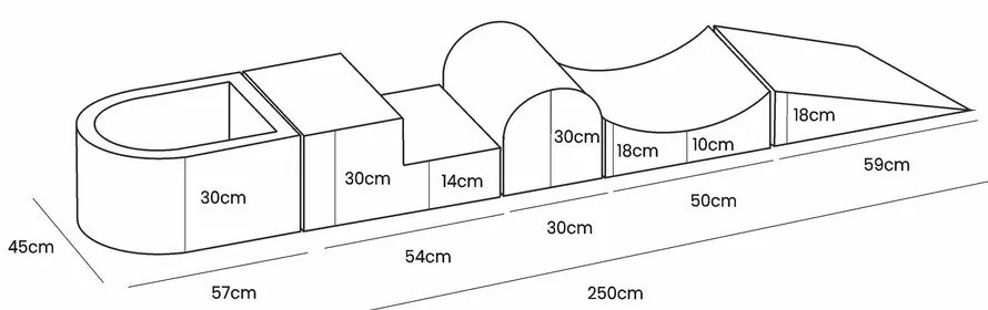 Brązowy sztruksowy piankowy plac zabaw 5 szt. wysokość 30 cm 250x45 cm Montessori – Meowbaby