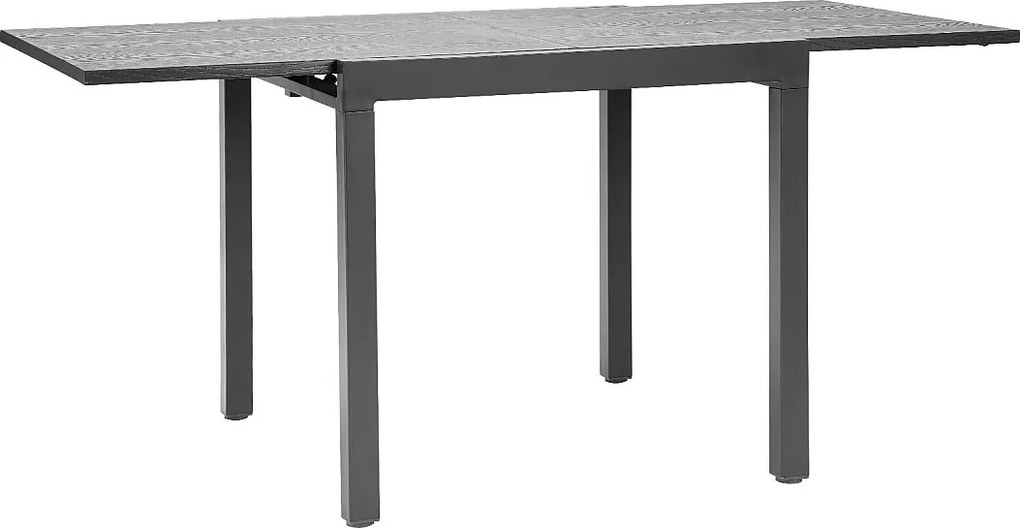 Rozkładany Stół do Jadalni SucceBuy na Taras Zewnętrzny, Prostokątny Stół Bistro 80-160 cm dla 4-6 Osób, Rama z Aluminium I Listwy ze Stali