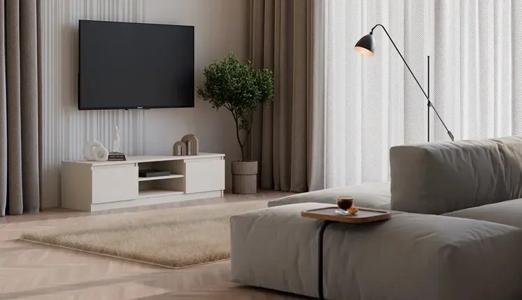 Niska szafka RTV kaszmir Amida 3X 140 cm