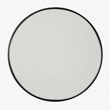 Okrągłe Lustro Ścienne Ø50 Cm Z Żelaza Alnie Czarna - Sklum