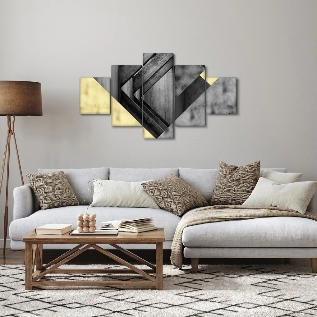 Obraz - Teksturowane kształty (125x70 cm)