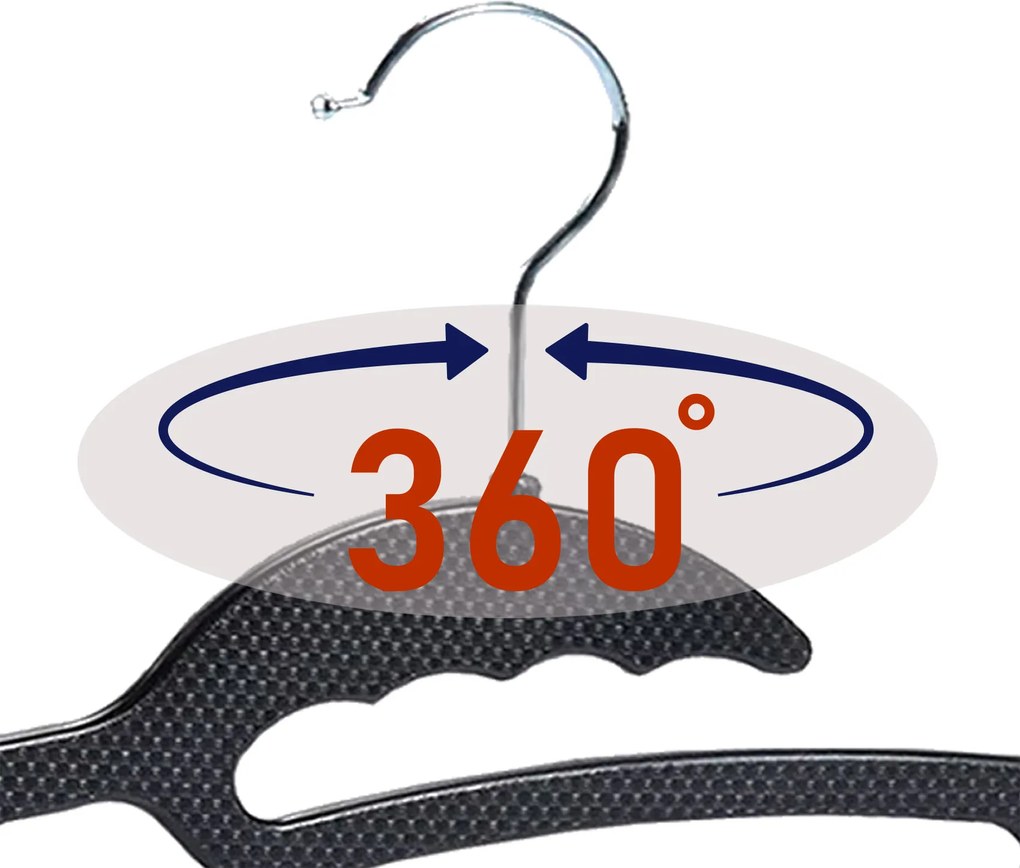 Zestaw wieszaków z antypoślizgową nakładką SOFTY 20 szt. czarno-szare