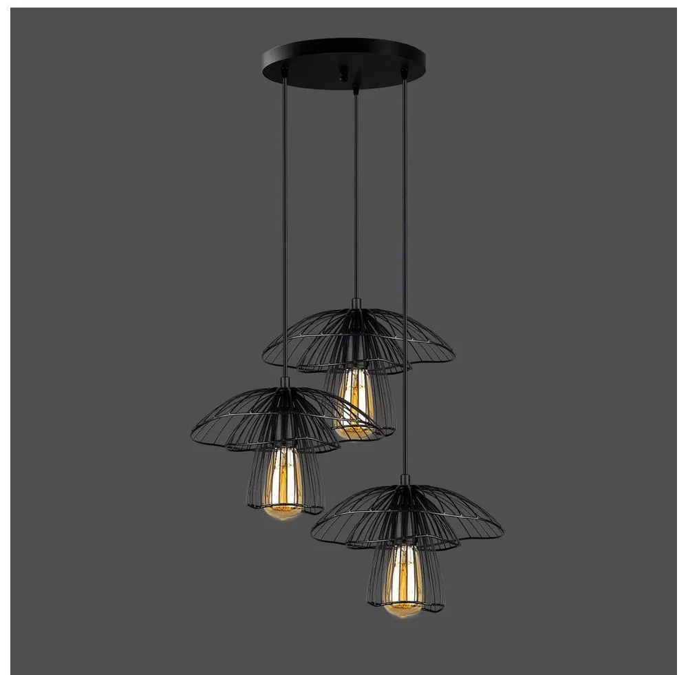 Czarna lampa wisząca Squid Lighting Root, wys. 117 cm