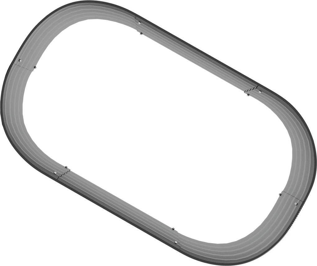 Outsunny Hochbeet Donica Warzywna, modularne łóżko wysokie, zabezpieczone krawędzie, design bez dna,  105 x 62 x 30 cm, Srebrny