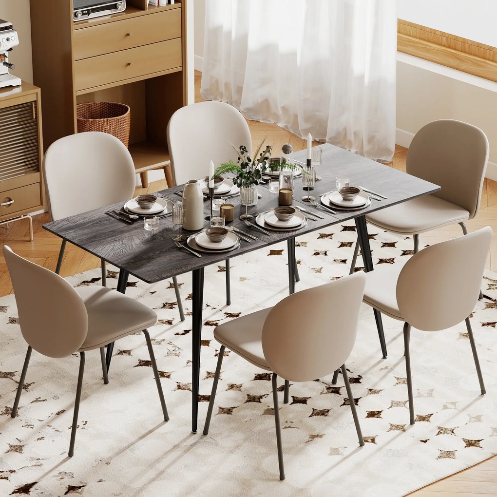HOMCOM Rozkładany stół jadalny rozsuwany dla 6-8 osób kuchenny do jadalni drewniany stalowe nogi 120-160x 75 x 77 cm | Aosom PL