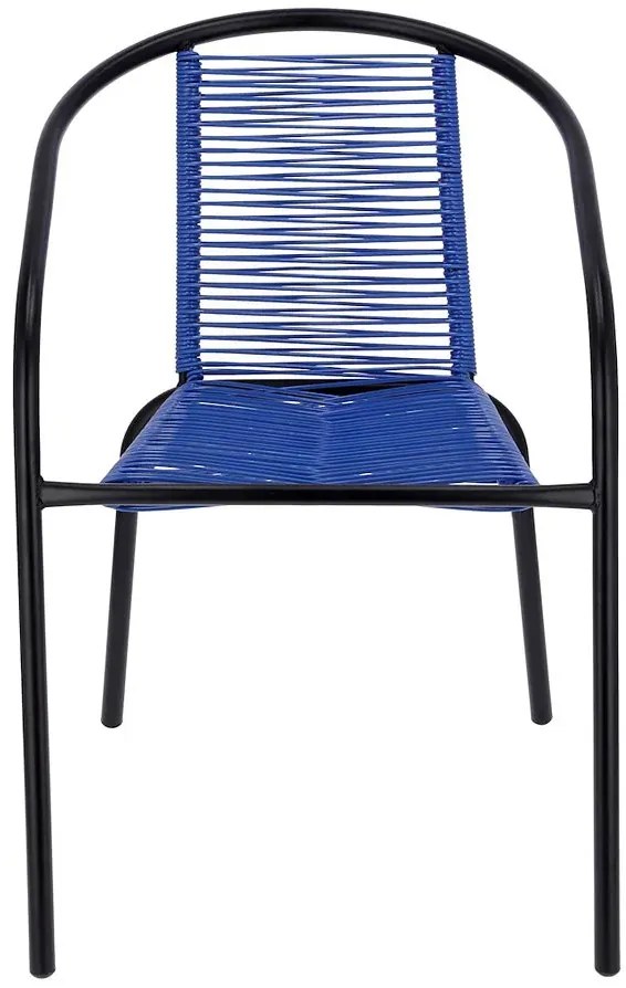 Niebieskie krzesło sznurkowe na balkon G4-Z44