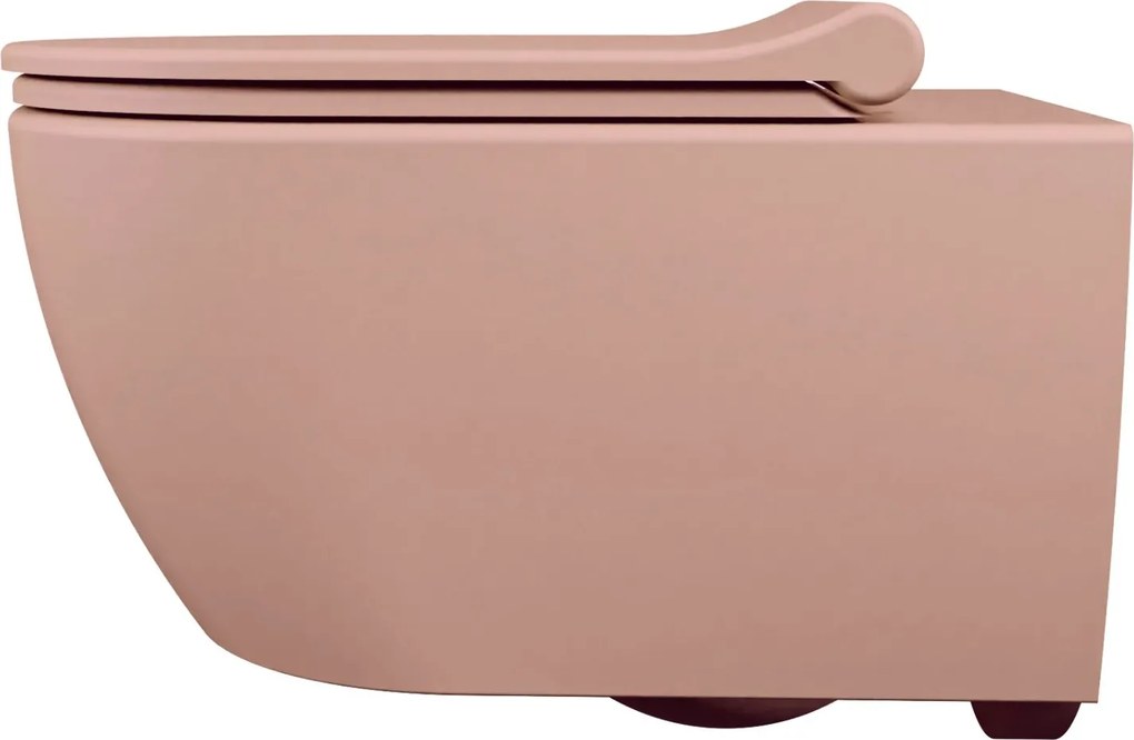 Massi Miska WC wisząca rimless różowa LERA pink z deską wolnoopadającą typu Slim