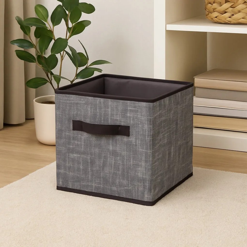 Organizer Tekstylny Granatowy Pudełko kosz 31x31x31 cm do Szafy Garderoby