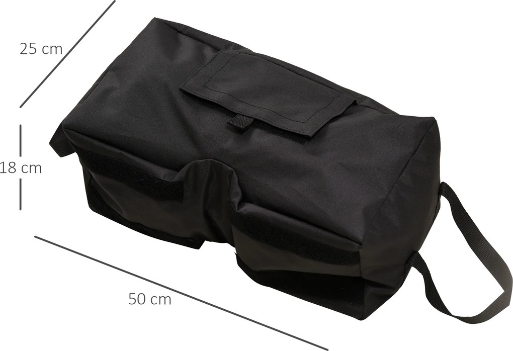 Outsunny Stojak Na Parasol 3-częściowy Czarny Z Worek Do Piasku Wytrzymały i Praktyczny Do Ogrodu | Aosom PL