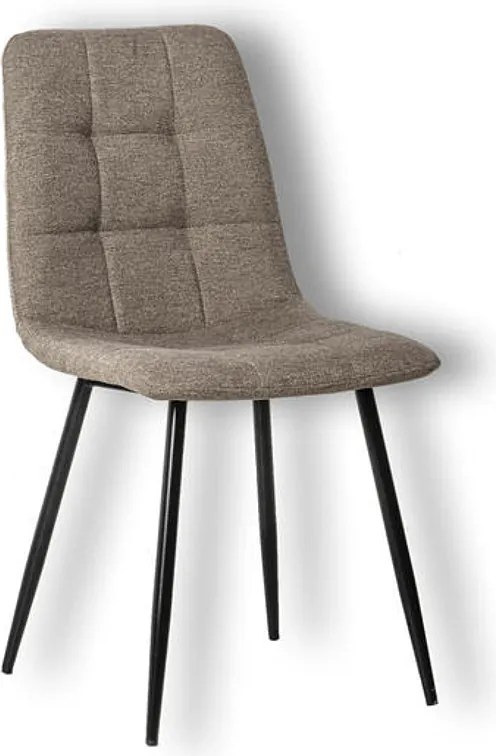 Zestaw 4 nowoczesnych krzeseł do jadalni "Eclisse" z tapicerką z tkaniny beżowej, 44x55 cm, 81h