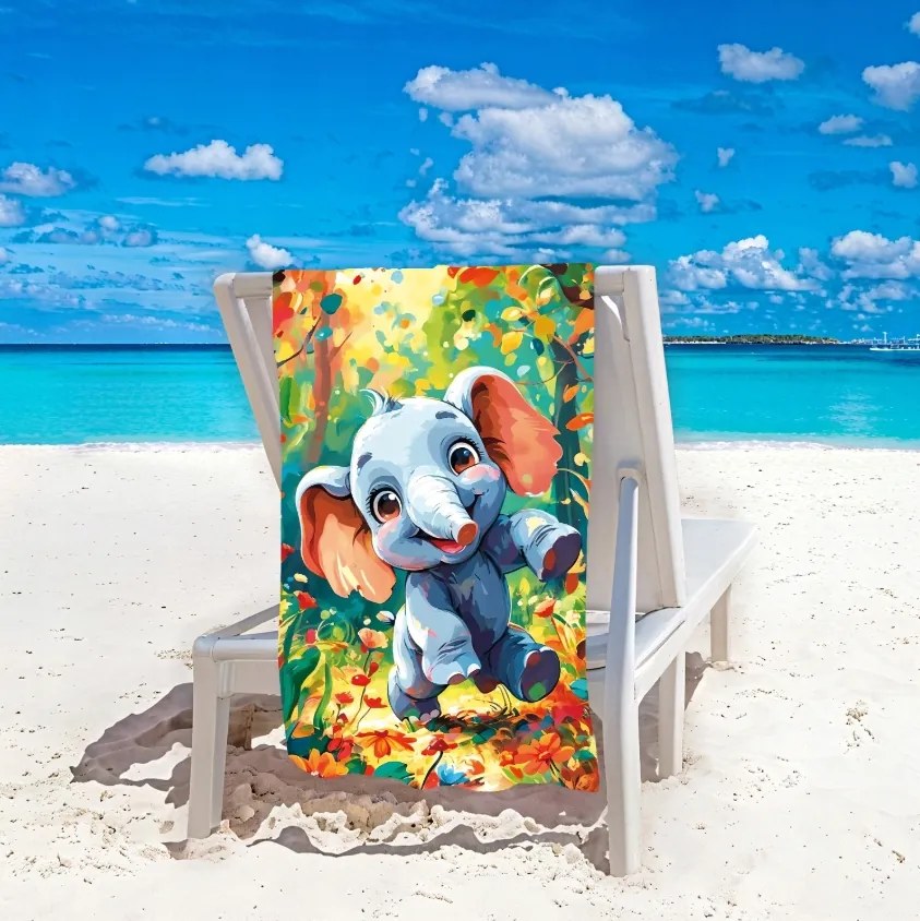 Ręcznik plażowy FANTEO 100x180 cm kolorowy, 100% mikrofibra