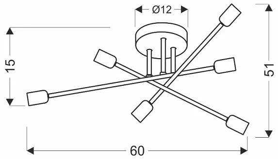 Lampa sufitowa z sześcioma cienkimi ramionami - V110-Uresa
