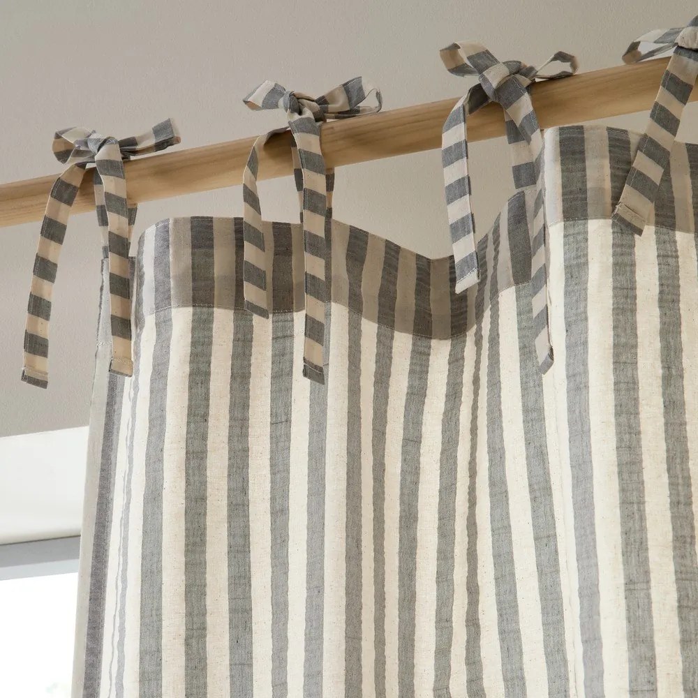 Szara zasłona 140x229 cm Zanzibar Woven Stripe – Pineapple Elephant