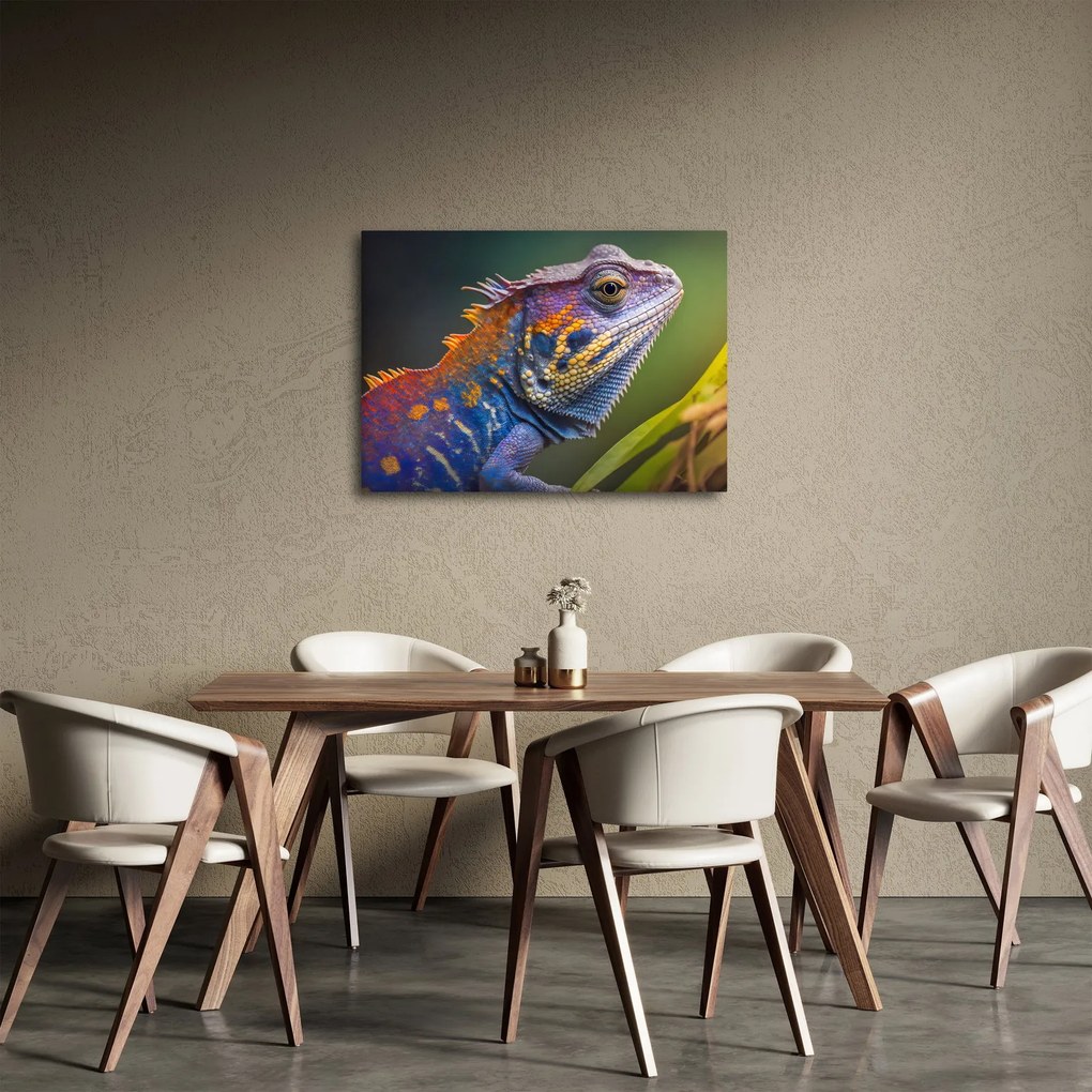 Obraz - Kolorowy legwan (70x50 cm)