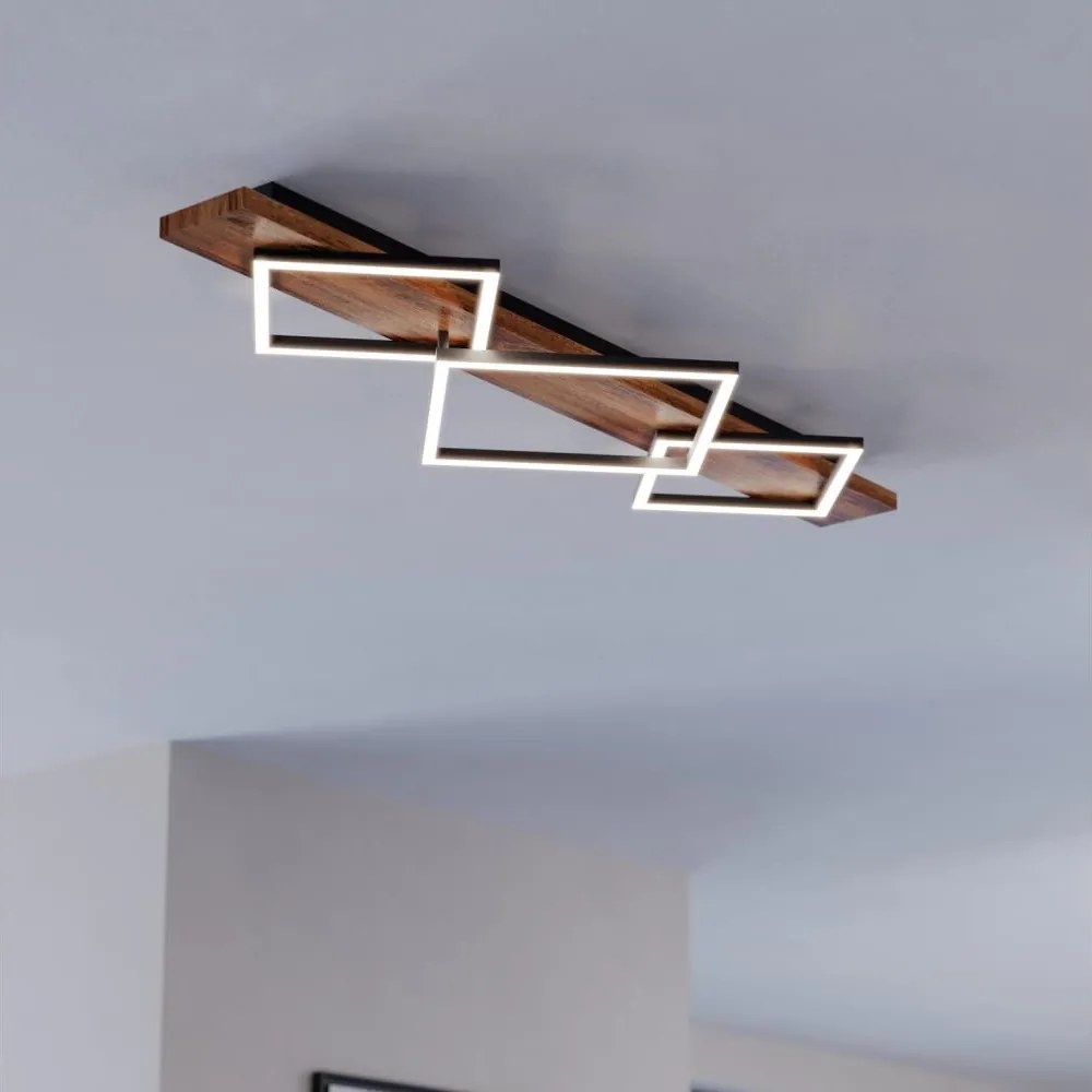 Eglo 901936 - Lampa sufitowa LED BOYA 2xLED/13W/230V + LED/16W czarna/brązowa