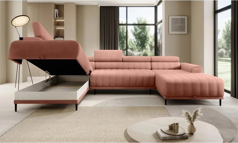 Narożnik CALDO XL Lewostronny z funkcją spania wolnostojąca w tkaninie RUN AGAIN 61 WERSAL