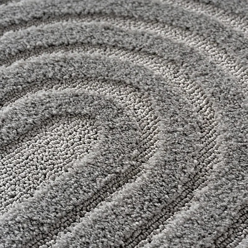 Dywan nowoczesny 3D Art szary Geometria koło 200 cm x 200 cm