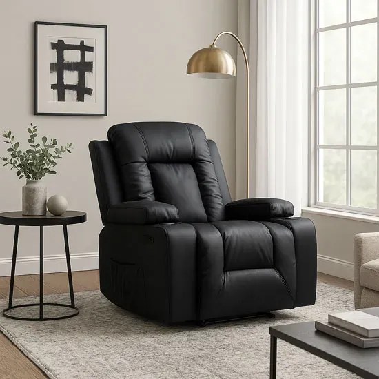 Czarny obrotowy fotel masujący S1-T85