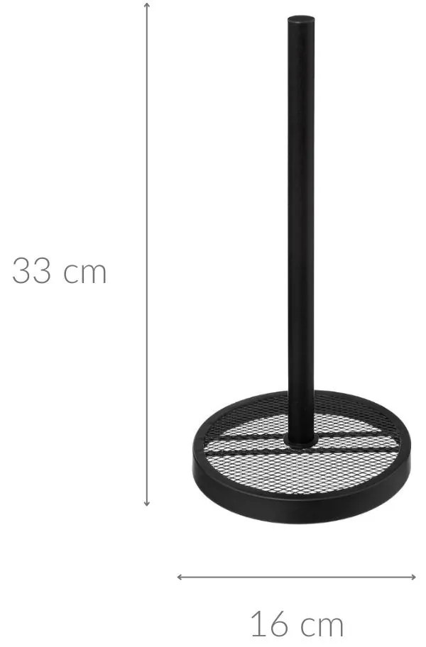 Stojak na ręcznik papierowy MAYAJ, czarny, metalowy, 33 cm