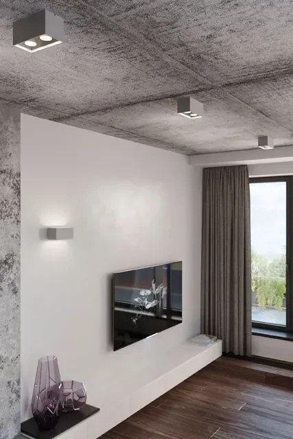 Szary geometryczny plafon LED - EX509-Lenobri