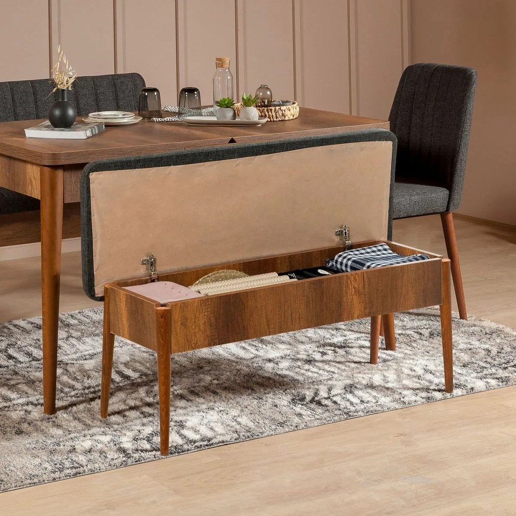 Ławka Vina Anthracite and Walnut