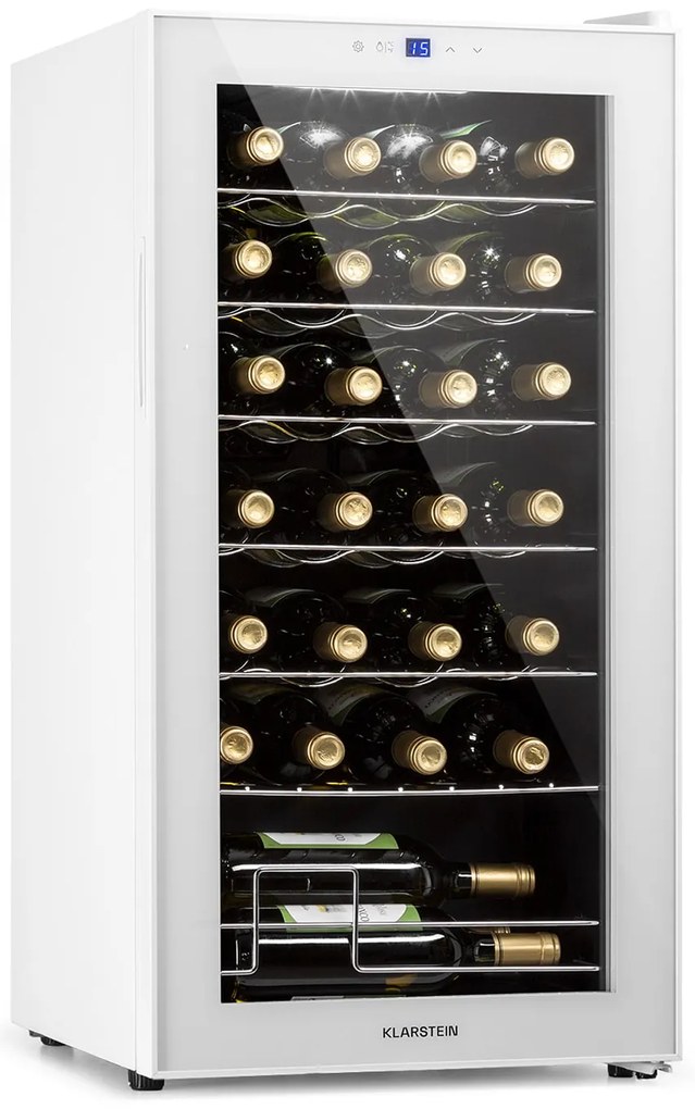 Klarstein Shiraz 43cm 28 Butelek Winiarka Wolnostojąca Biały