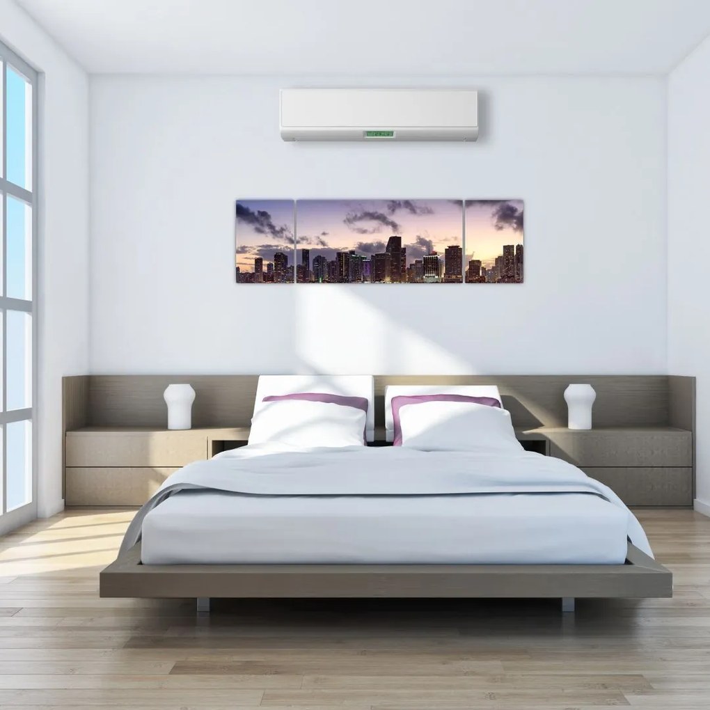 Obraz - wieżowce dużego miasta (170x50 cm)