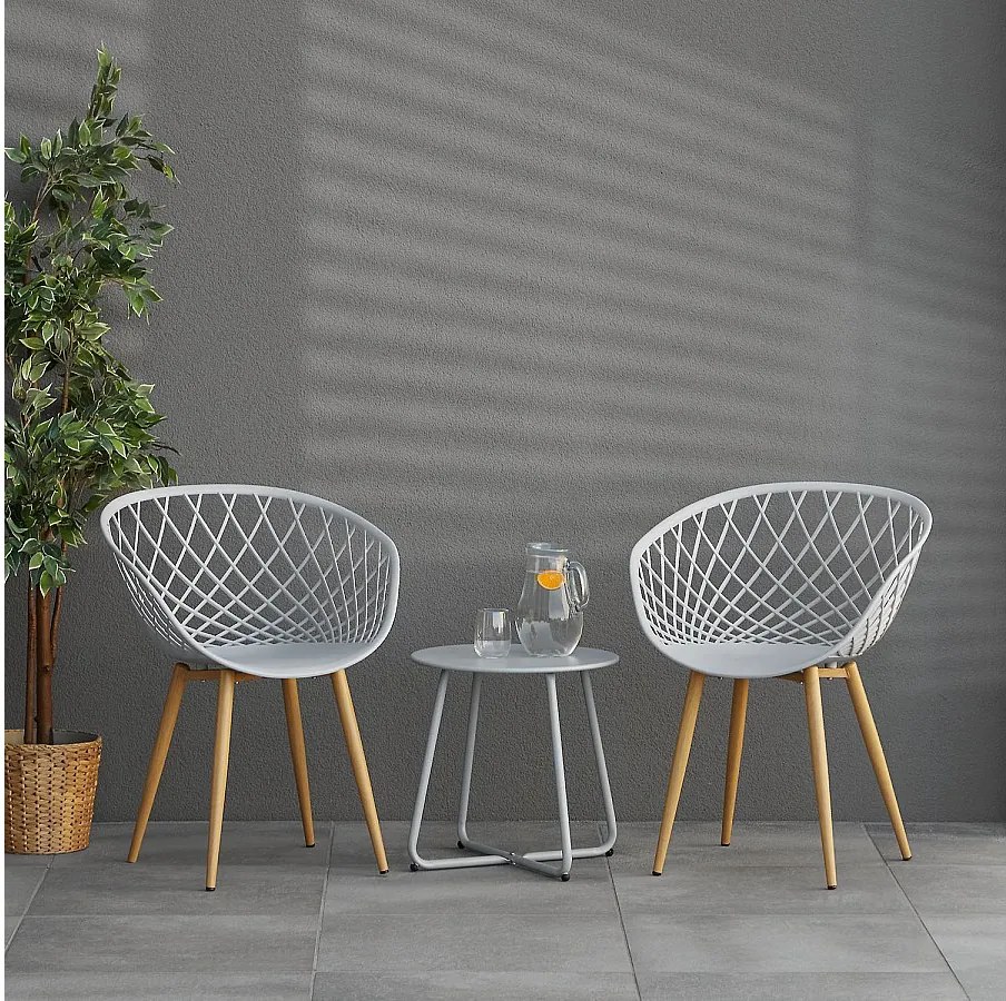 Krzesło ogrodowe 62x80x57 cm szare Zestaw 6 sztuk