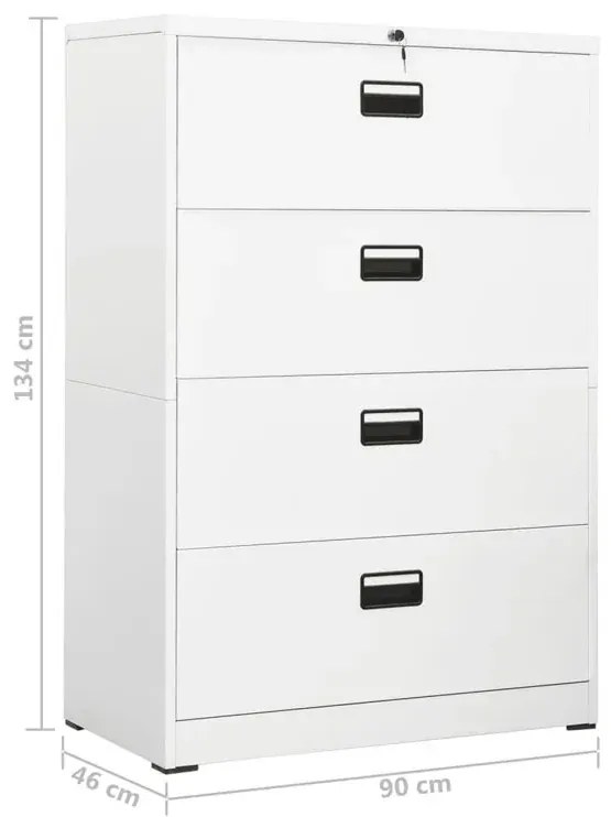 Biała zamykana szafka biurowa z szufladami C2-B27