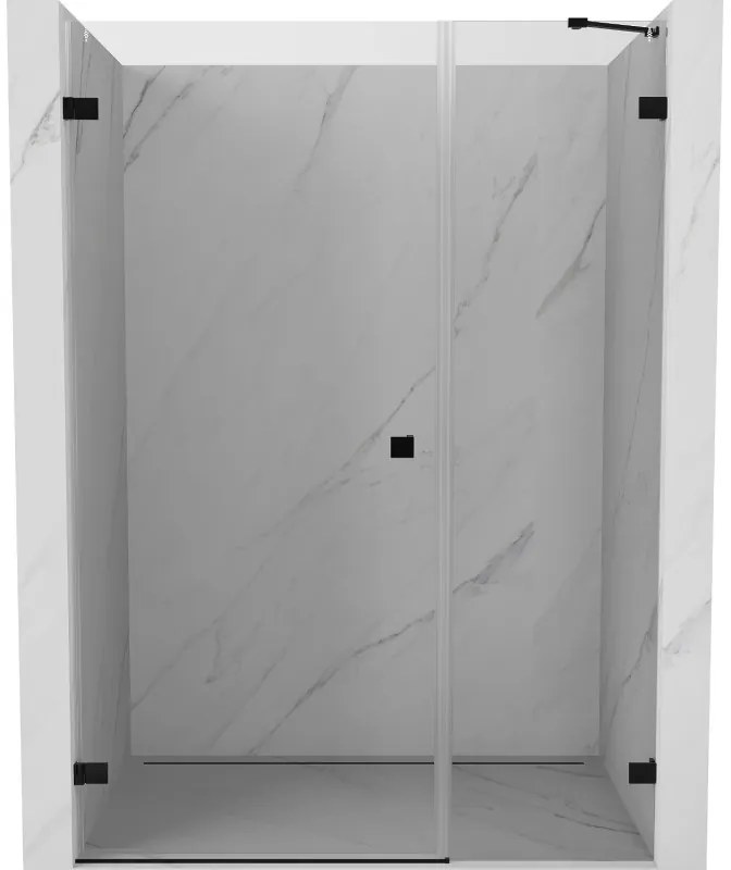 Mexen Lunar-B drzwi prysznicowe uchylne lewe 145 cm, transparent, czarne - 832S-145-050-70-00-L