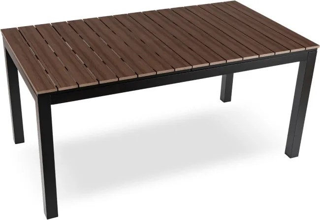 Stół Ogrodowy Prostokątny ARGOS 160-260 cm Rozkładany Orzech/Czarny