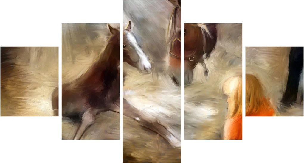 Obraz - Witaj na świecie, źrebaku (125x70 cm)