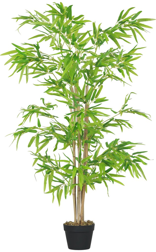 Outsunny Sztuczny Bambus, Roślina Dekoracyjna z Doniczką, Drzewko, Dekoracja Drzewna, 150 cm