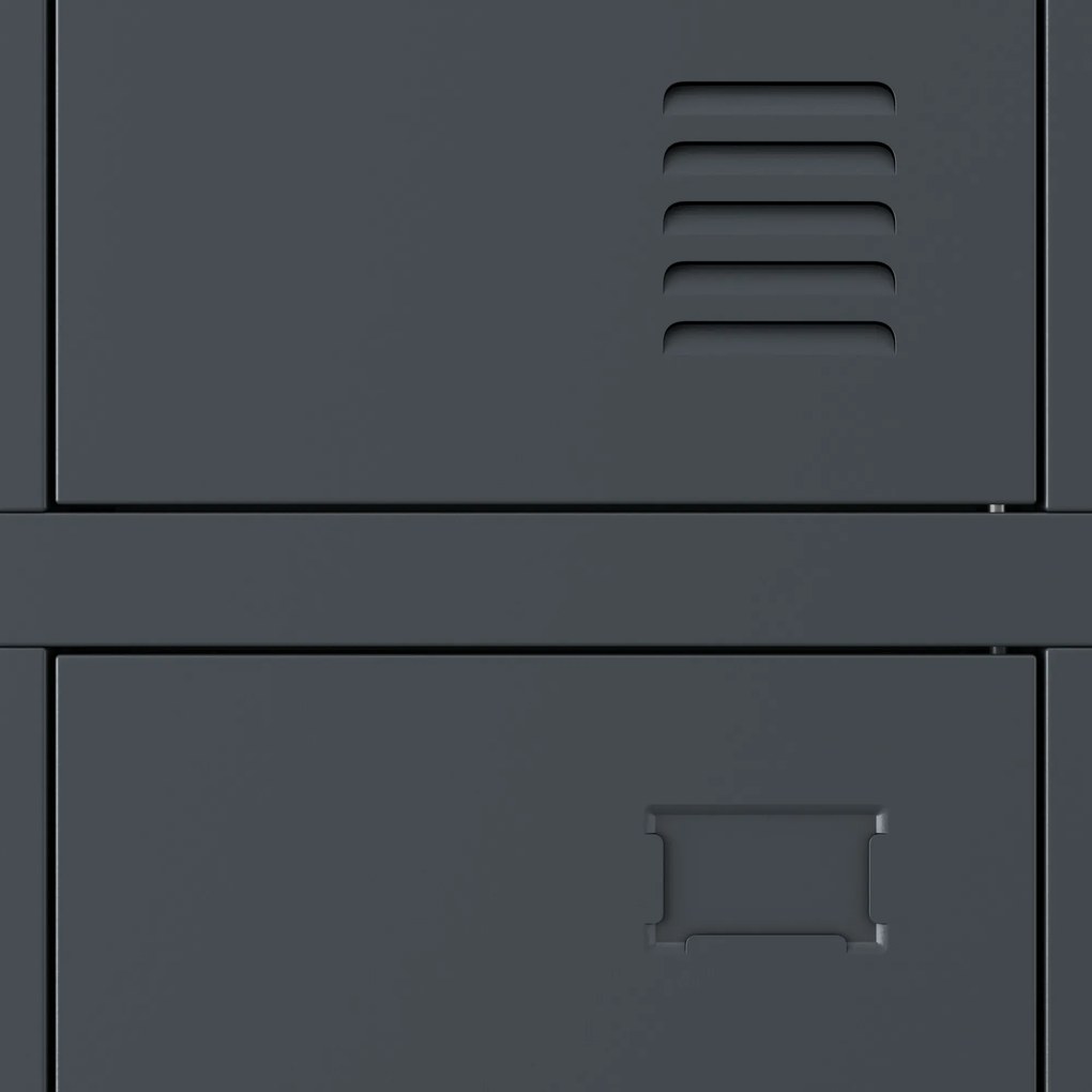 Szafka socjalna ubraniowa 6-drzwiowa antracytowa, 900x1850x450 mm: IGOR