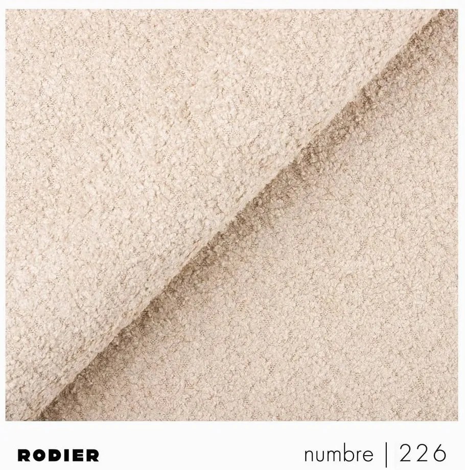 Beżowy rozkładany/ze schowkiem narożnik z materiału bouclé (lewostronny/z szezlongiem) Rene – Rodier
