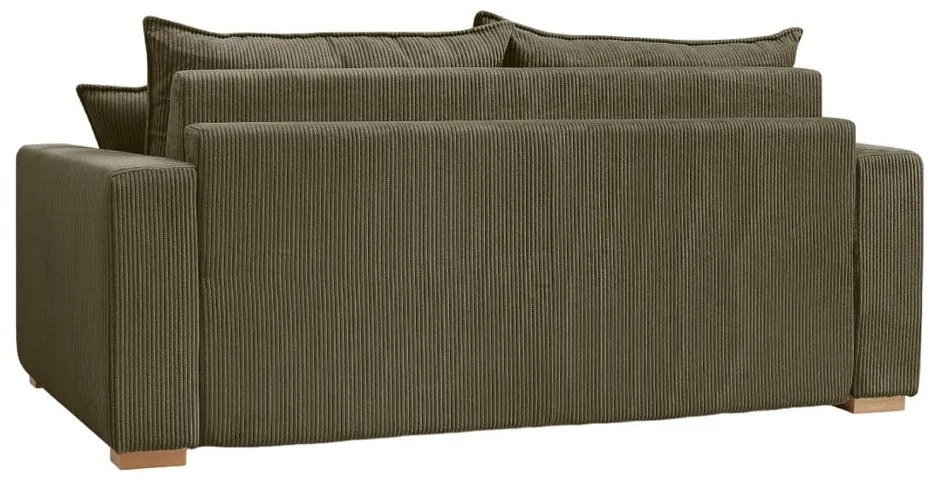 Zielonobrązowa sztruksowa rozkładana sofa 225 cm Augustin – Bobochic Paris