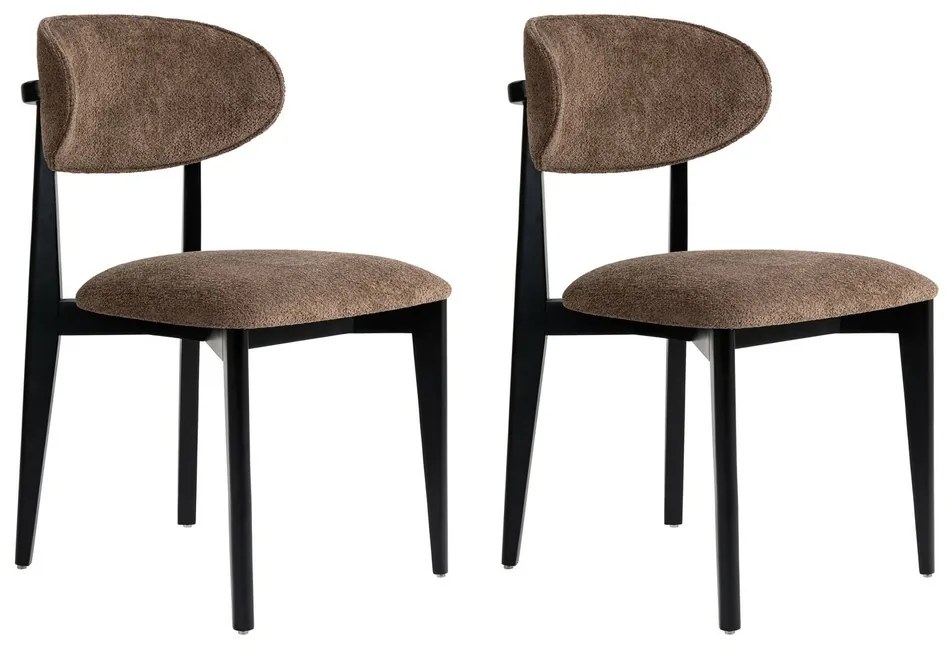 Zestaw krzeseł do jadalni Lionte Brown and Black,2 szt.